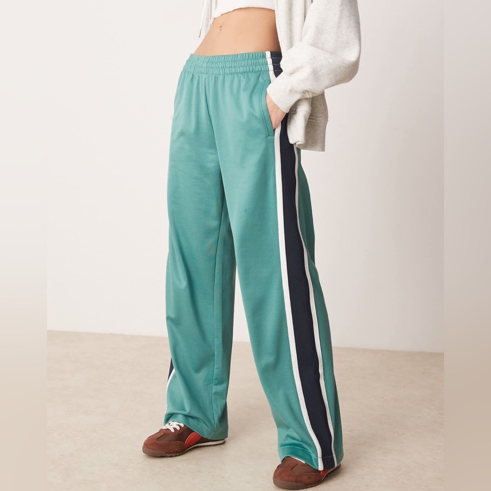 Abercrombie & Fitch Mid Rise Drawstring Track Pant, Green and Blue, XL, NWOT